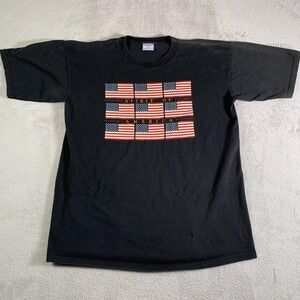 Vintage AllSport Shirt Mens‎ XL Black Spirit Of America Flag Graphic USA 90s